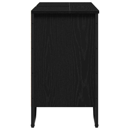 Waschbeckenunterschrank mit Tür Schwarze Eiche 91 x 35 x 60 cm