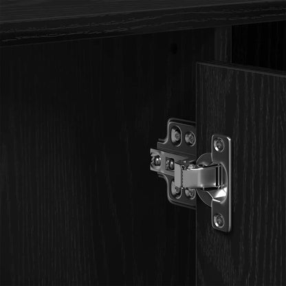 Waschbeckenschrank mit Tür Schwarz Eichen-Optik 91 x 35 x 60 cm