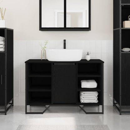 Waschbeckenschrank Schwarze Eiche 91 x 35 x 60 cm Holzwerkstoff