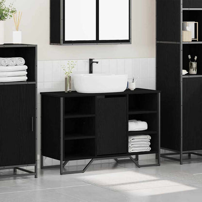 Waschbeckenschrank Schwarze Eiche 91 x 35 x 60 cm Holzwerkstoff