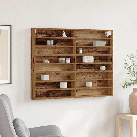 Vitrinenschrank Altholz 100 x 8.5 x 75 cm Holzwerkstoff