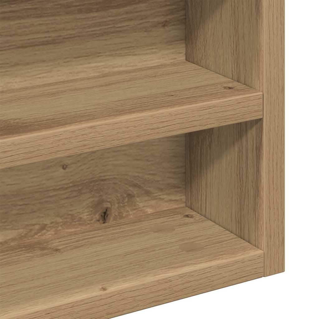 Vitrinenschrank mit Regal Eiche handwerklich 100 x 8.5 x 75 cm
