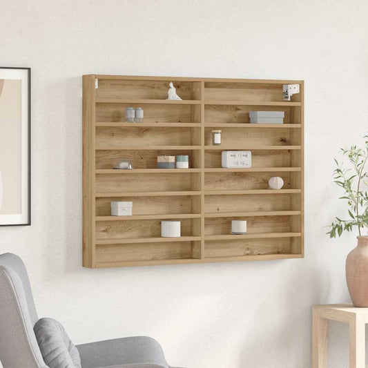 Vitrinenschrank mit Regal Eiche handwerklich 100 x 8.5 x 75 cm