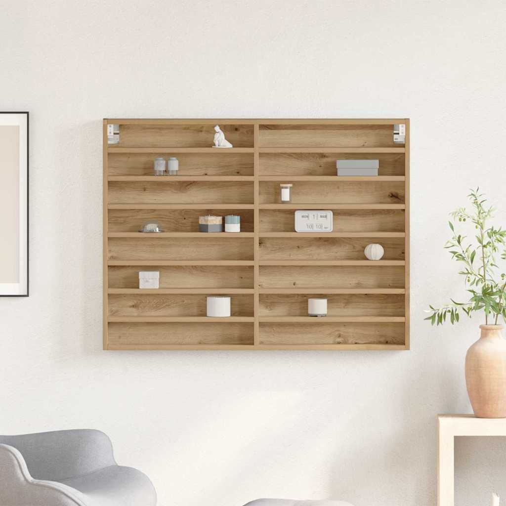 Vitrinenschrank mit Regal Eiche handwerklich 100 x 8.5 x 75 cm