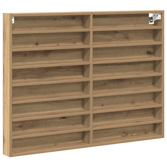 Vitrinenschrank mit Regal Eiche handwerklich 100 x 8.5 x 75 cm