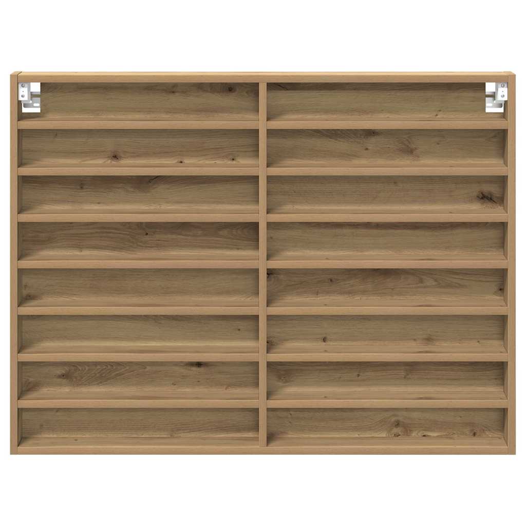Vitrinenschrank mit Regal Eiche handwerklich 100 x 8.5 x 75 cm
