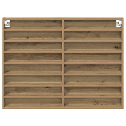 Vitrinenschrank mit Regal Eiche handwerklich 100 x 8.5 x 75 cm