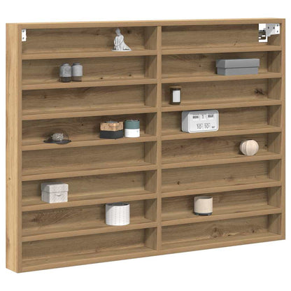 Vitrinenschrank mit Regal Eiche handwerklich 100 x 8.5 x 75 cm