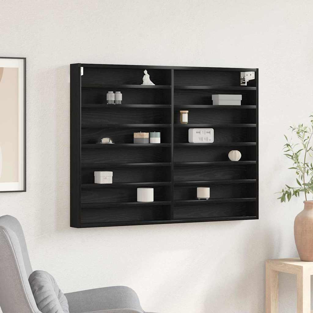 Vitrinenschrank Schwarze Eiche 100 x 8.5 x 75 cm Holzwerkstoff