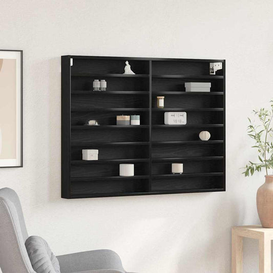 Vitrinenschrank Schwarze Eiche 100 x 8.5 x 75 cm Holzwerkstoff