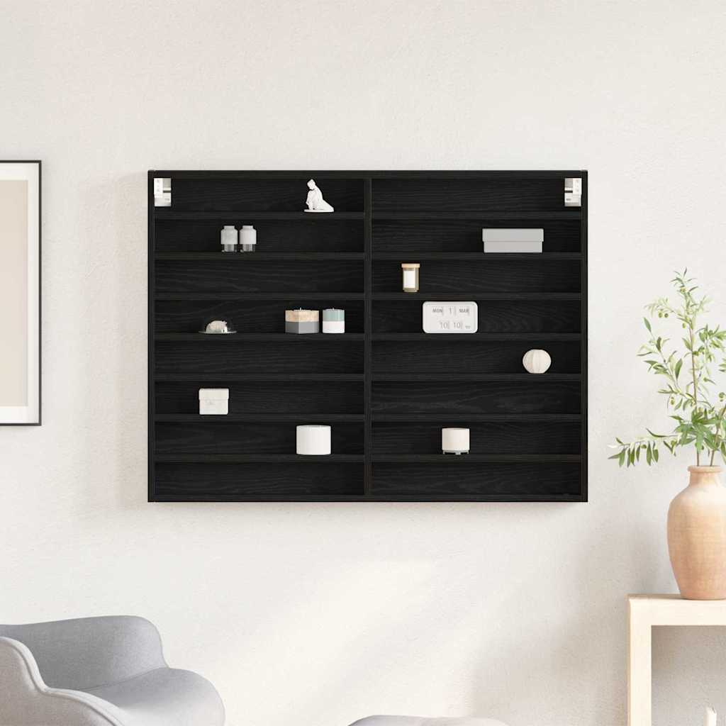Vitrinenschrank Schwarze Eiche 100 x 8.5 x 75 cm Holzwerkstoff