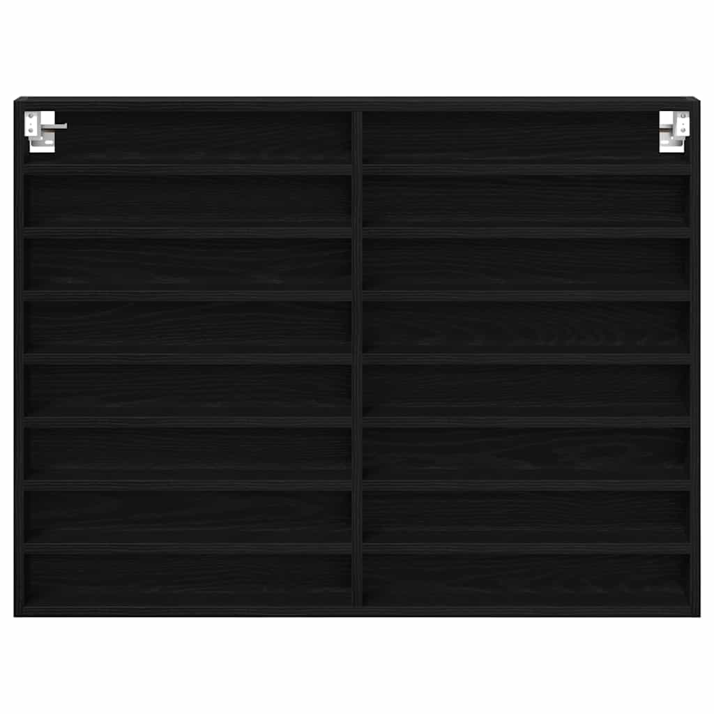 Vitrinenschrank Schwarze Eiche 100 x 8.5 x 75 cm Holzwerkstoff
