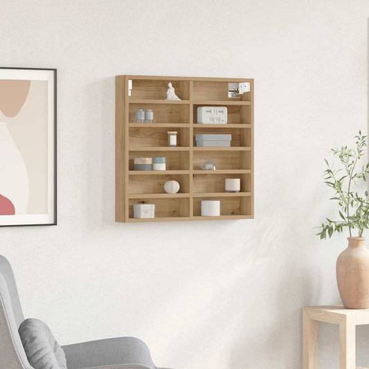 Vitrinenschrank mit Regal Eiche handwerklich 60 x 8.5 x 58 cm
