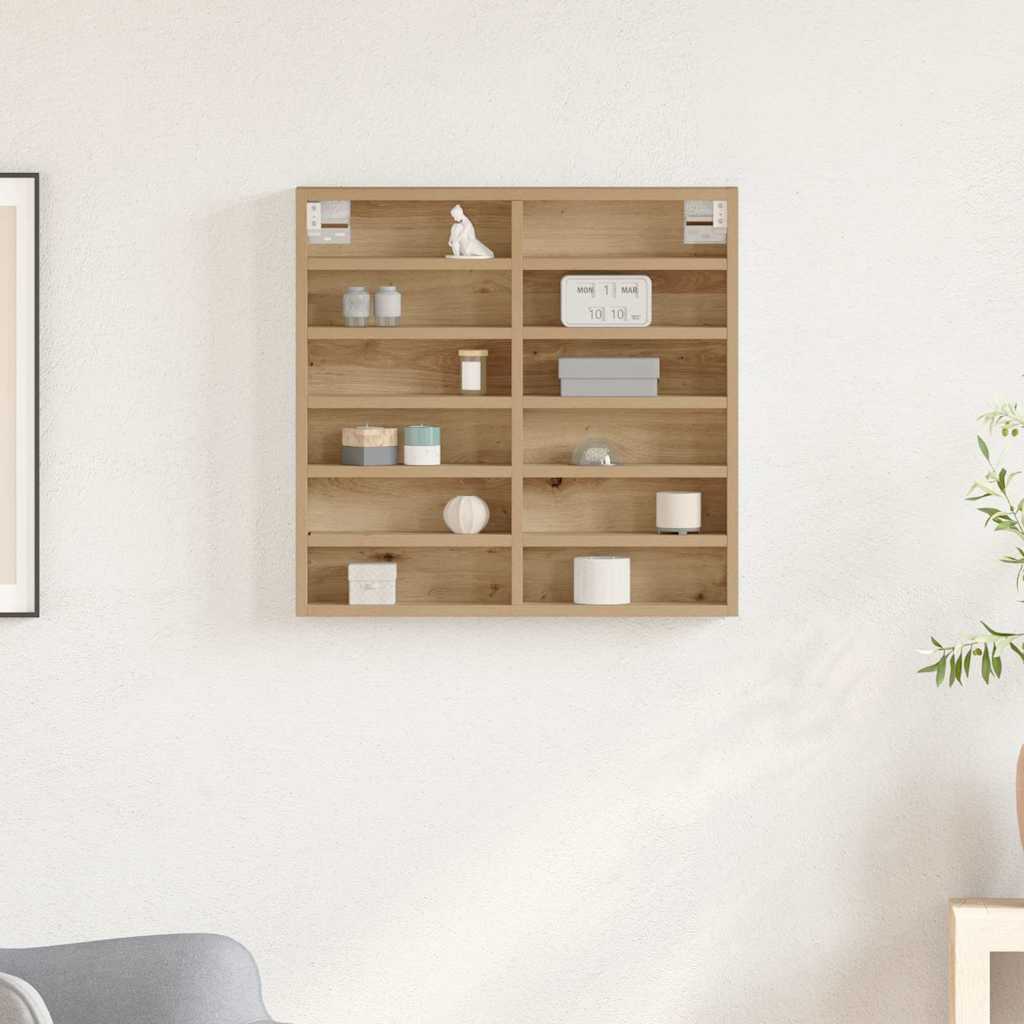 Vitrinenschrank mit Regal Eiche handwerklich 60 x 8.5 x 58 cm