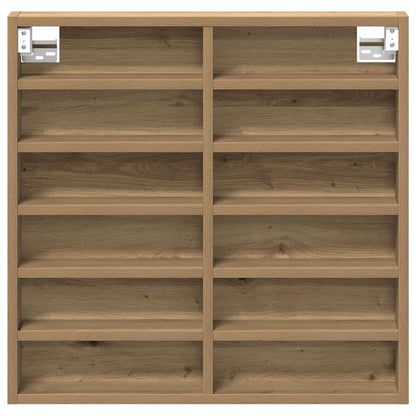 Vitrinenschrank mit Regal Eiche handwerklich 60 x 8.5 x 58 cm