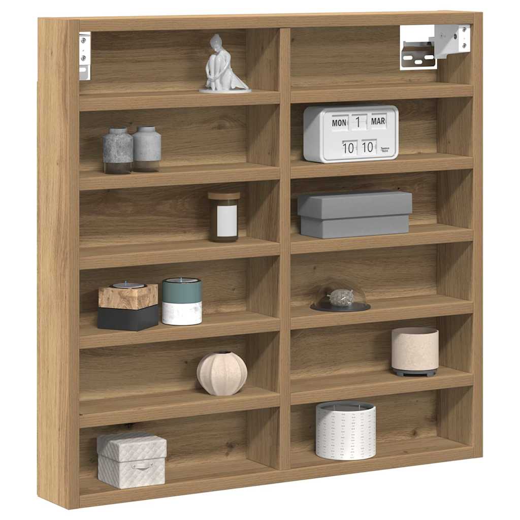 Vitrinenschrank mit Regal Eiche handwerklich 60 x 8.5 x 58 cm