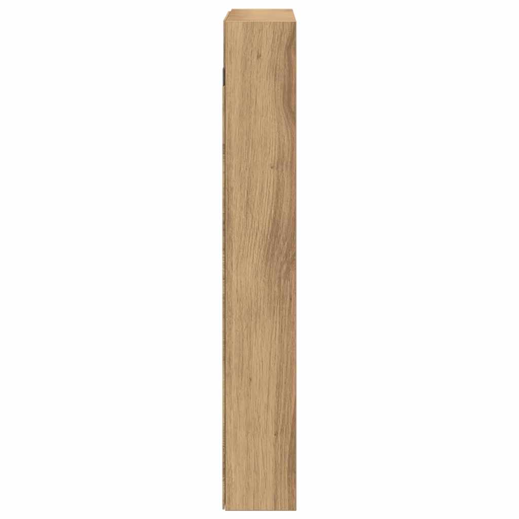 Vitrinenschrank mit Regal Eiche handwerklich 60 x 8.5 x 58 cm
