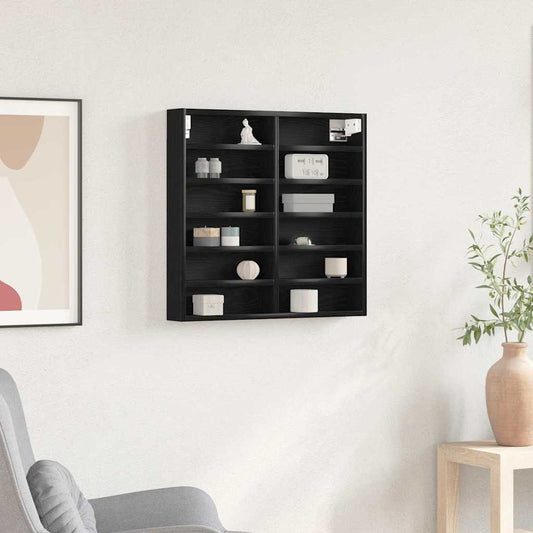 Vitrinenschrank Schwarze Eiche 60 x 8.5 x 58 cm Holzwerkstoff