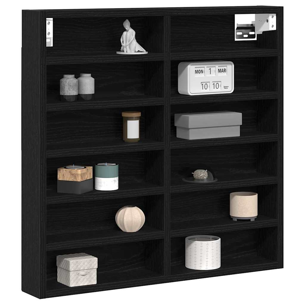 Vitrinenschrank Schwarze Eiche 60 x 8.5 x 58 cm Holzwerkstoff
