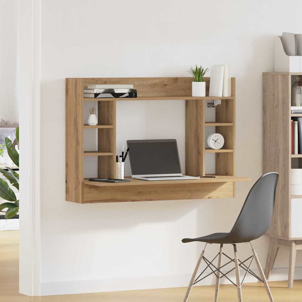 Wandtisch Eiche handwerklich 105 x 48 x 75 cm Holzwerkstoff