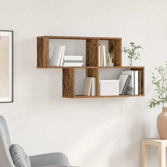 Wandregal mit Regal Altholz 100 x 20 x 53 cm Holzwerkstoff