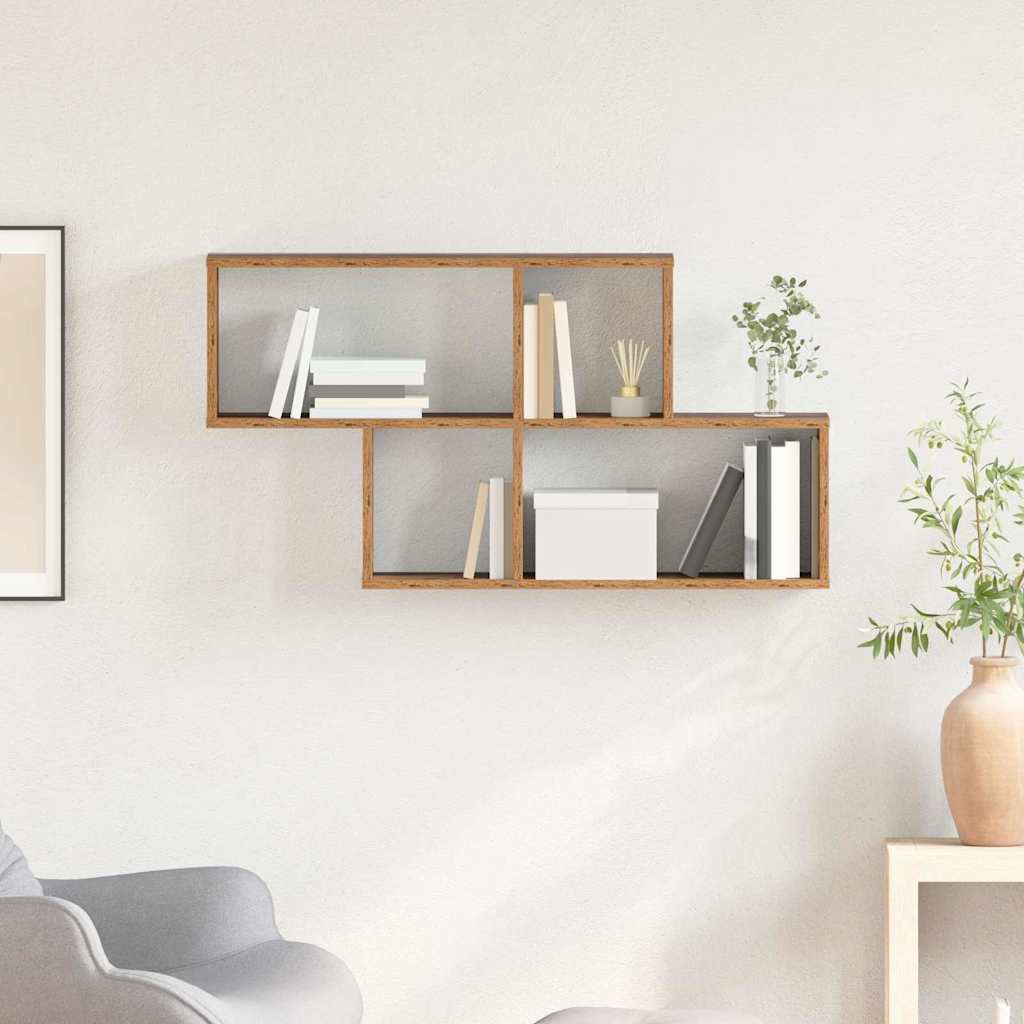 Wandregal mit Regal Altholz 100 x 20 x 53 cm Holzwerkstoff
