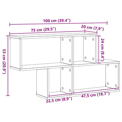 Wandregal mit Regal Altholz 100 x 20 x 53 cm Holzwerkstoff