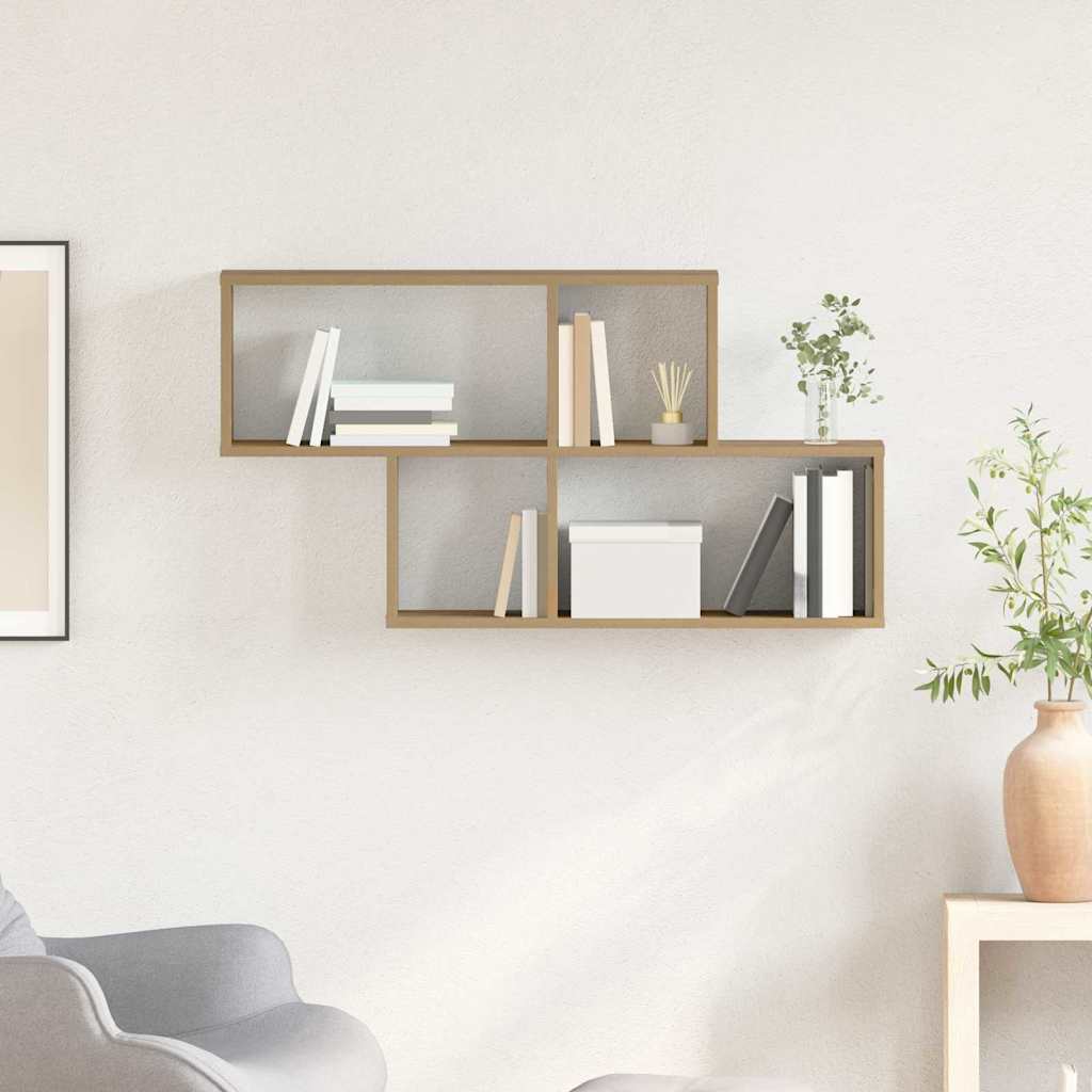 Wandregal Eiche handwerklich 100 x 20 x 53 cm Holzwerkstoff
