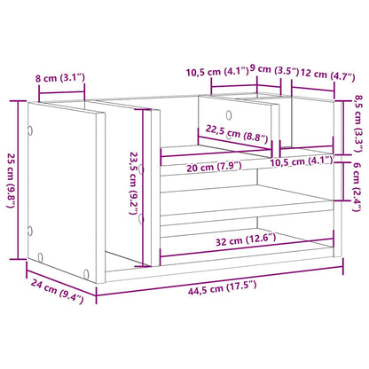 Schreibtisch Organizer Eiche handwerklich 44.5 x 24 x 25 cm