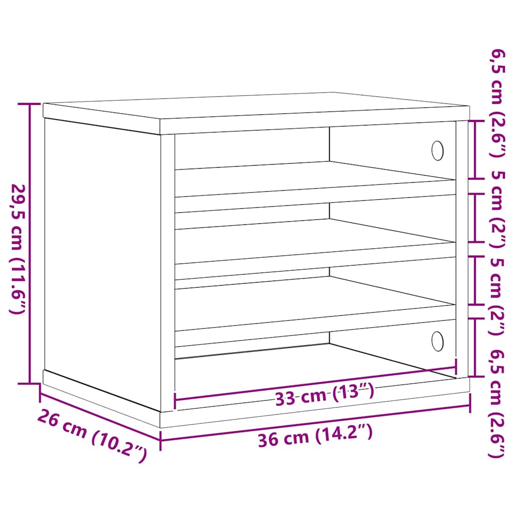 Schreibtisch Organizer Schwarze Eiche 36 x 26 x 29.5 cm
