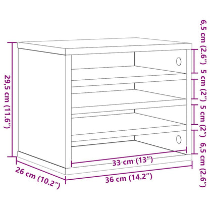 Schreibtisch Organizer Schwarze Eiche 36 x 26 x 29.5 cm