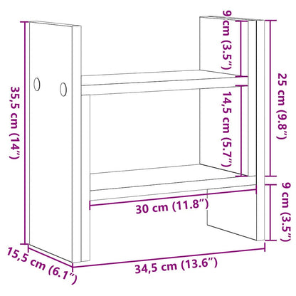 Schreibtisch Organizer Schwarze Eiche 34.5 x 15.5 x 35.5 cm