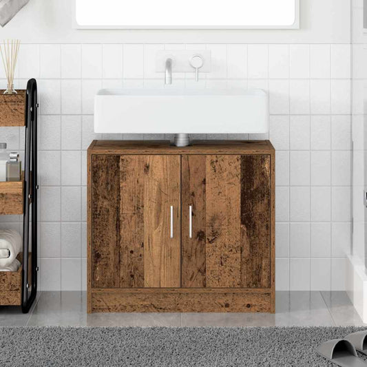 Badezimmerschrank mit Tür Altholz 63 x 29 x 55 cm Holzwerkstoff