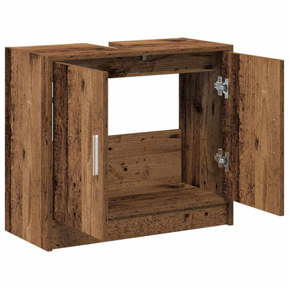 Badezimmerschrank mit Tür Altholz 63 x 29 x 55 cm Holzwerkstoff