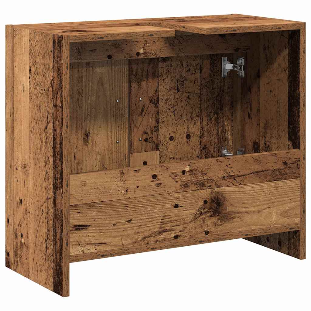 Badezimmerschrank mit Tür Altholz 63 x 29 x 55 cm Holzwerkstoff