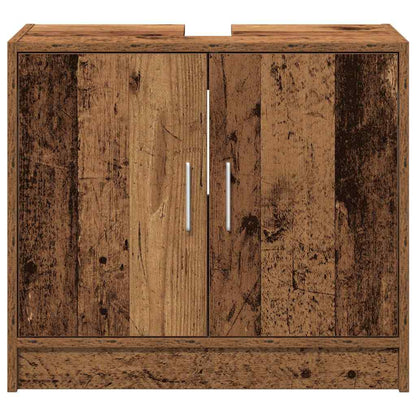 Badezimmerschrank mit Tür Altholz 63 x 29 x 55 cm Holzwerkstoff