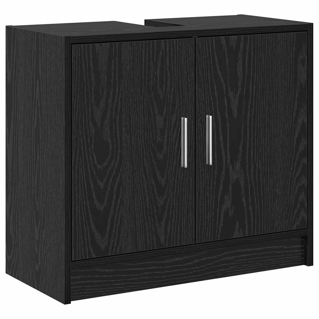 Badezimmerschrank mit Tür Schwarz Eichen-Optik 63 x 29 x 55 cm