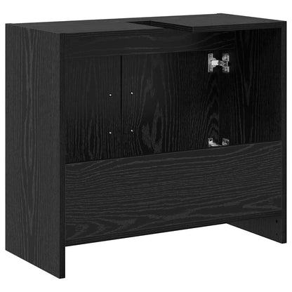 Badezimmerschrank mit Tür Schwarz Eichen-Optik 63 x 29 x 55 cm