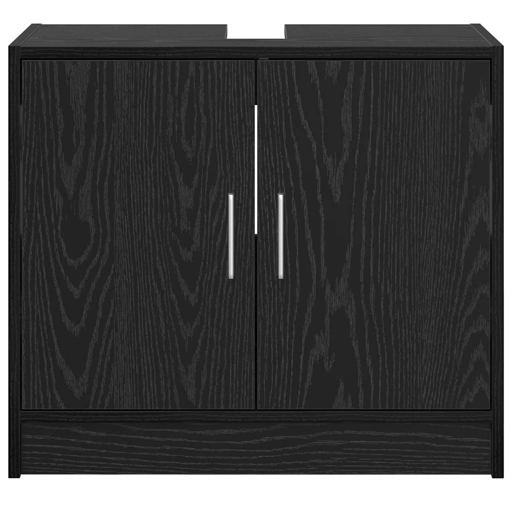 Badezimmerschrank mit Tür Schwarz Eichen-Optik 63 x 29 x 55 cm