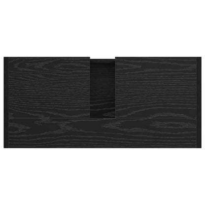 Badezimmerschrank mit Tür Schwarz Eichen-Optik 63 x 29 x 55 cm