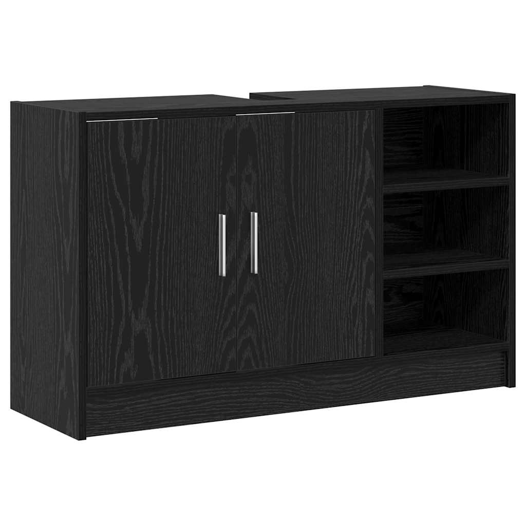 Badezimmerschrank mit Tür Schwarz Eichen-Optik 90 x 29 x 55 cm