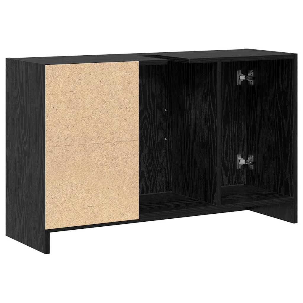 Badezimmerschrank mit Tür Schwarz Eichen-Optik 90 x 29 x 55 cm
