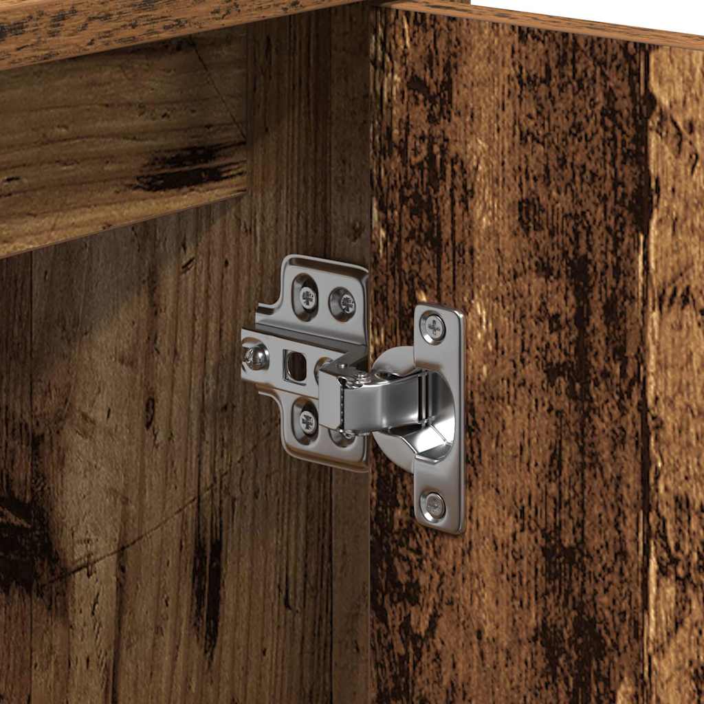 Badezimmerschrank mit Tür Altholz 63 x 29 x 55 cm Holzwerkstoff