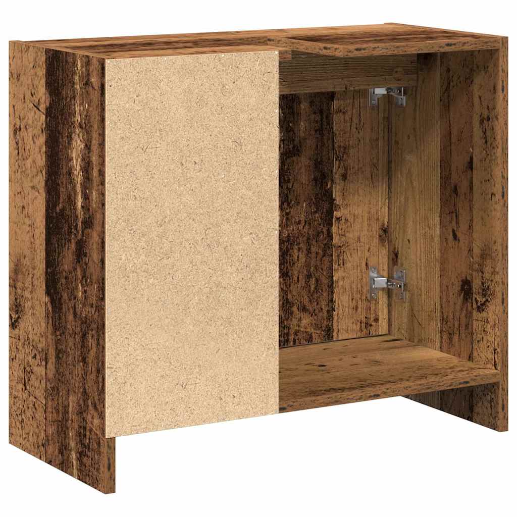 Badezimmerschrank mit Tür Altholz 63 x 29 x 55 cm Holzwerkstoff