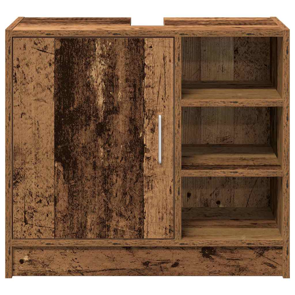 Badezimmerschrank mit Tür Altholz 63 x 29 x 55 cm Holzwerkstoff