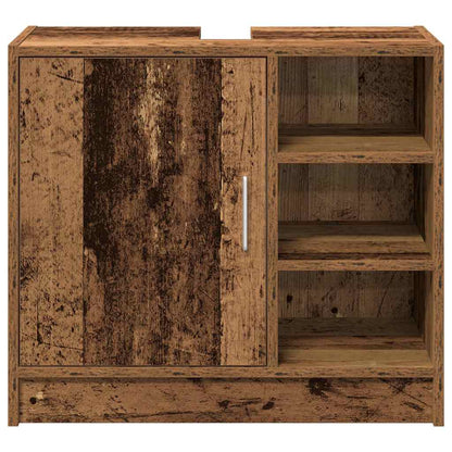 Badezimmerschrank mit Tür Altholz 63 x 29 x 55 cm Holzwerkstoff