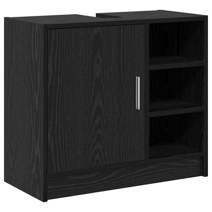 Badezimmerschrank mit Tür Schwarz Eichen-Optik 63 x 29 x 55 cm