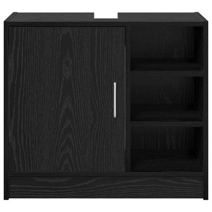 Badezimmerschrank mit Tür Schwarz Eichen-Optik 63 x 29 x 55 cm