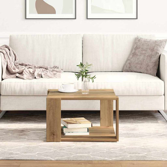 Couchtisch Eiche handwerklich 51.5 x 51.5 x 30 cm Holzwerkstoff