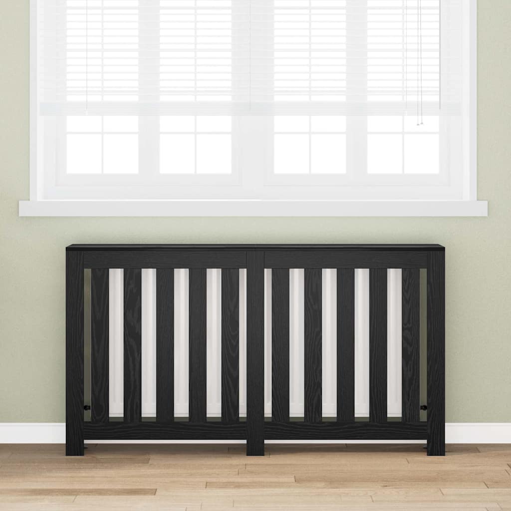 Heizkörperabdeckung Schwarz Eichen-Optik 149 x 20 x 82 cm